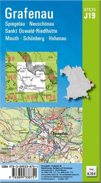 Produktbild: ATK25-J19 Grafenau (Amtliche Topographische Karte 1:25000)