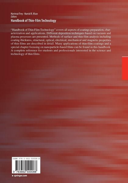 Produktbild: Handbook of Thin Film Technology