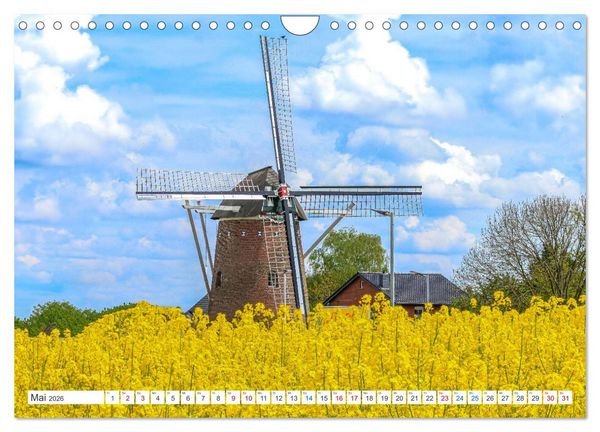 Produktbild: Besondere Windm&uuml;hlen am Niederrhein (Wandkalender 2026 DIN A4 quer), CALVENDO Monatskalender