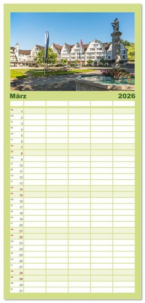 Produktbild: Familienplaner 2026 - Appenzellerland mit 5 Spalten (Wandkalender, 21 x 45 cm) CALVENDO