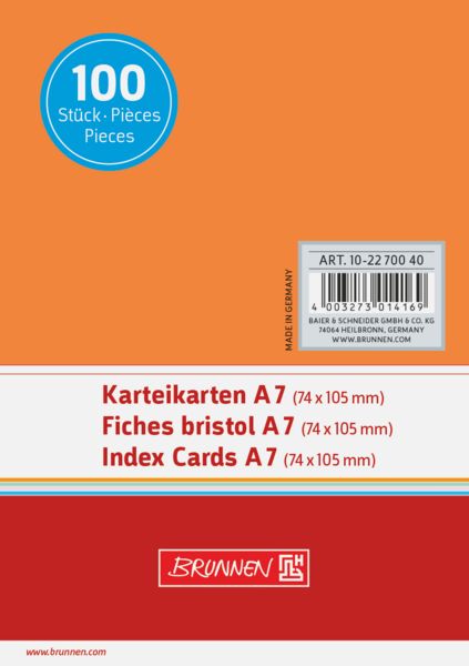 Produktbild: Brunnen Karteikarte A7 unlin or 100St