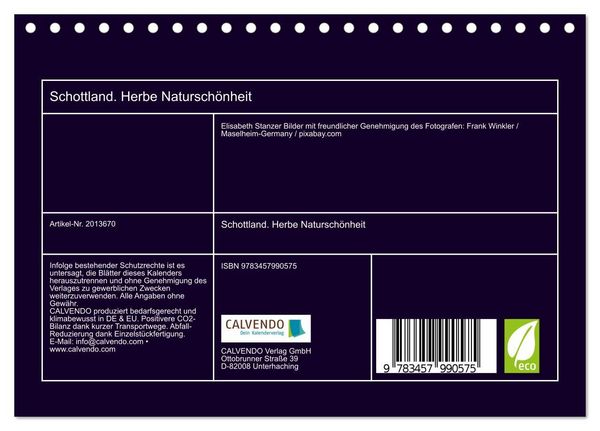 Produktbild: Schottland. Herbe Natursch&ouml;nheit (Tischkalender 2026 DIN A5 quer), CALVENDO Monatskalender