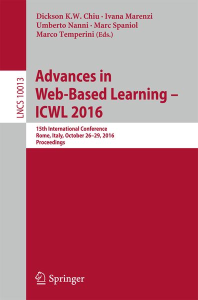 Produktbild: Advances in Web-Based Learning &ndash; ICWL 2016