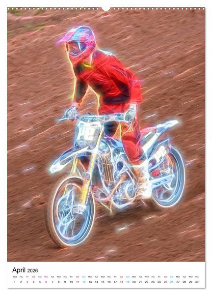 Produktbild: Electrifying Motorcross (High Quality Premium Wall Calendar 2026 DIN A2 portrait),CALVENDO 12 Month Wall Calendar