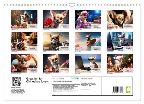 Produktbild: Great fun for Chihuahua lovers (Wall Calendar 2026 DIN A3 landscape), CALVENDO 12 Month Wall Calendar
