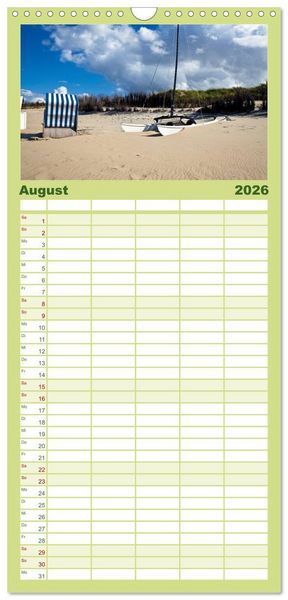 Produktbild: Familienplaner 2026 - Norderney. Meine ostfriesische Insel mit 5 Spalten (Wandkalender, 21 x 45 cm) CALVENDO