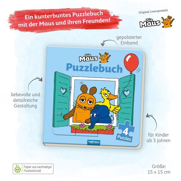 Produktbild: Tr&ouml;tsch Die Maus Puzzlebuch