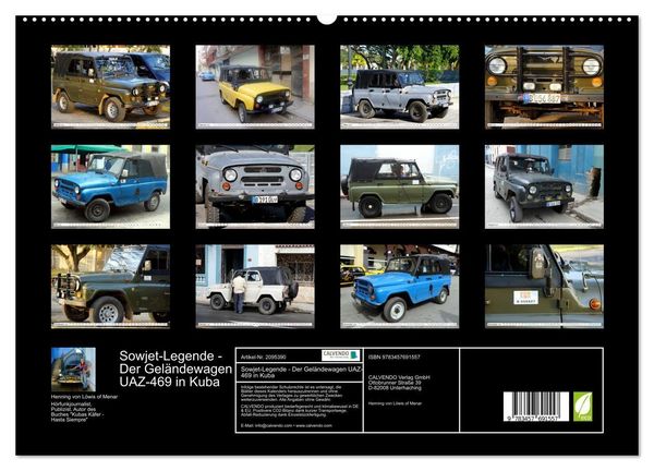 Produktbild: Sowjet-Legende - Der Gel&auml;ndewagen UAZ-469 in Kuba (hochwertiger Premium Wandkalender 2026 DIN A2 quer), Kunstdruck in Hochglanz
