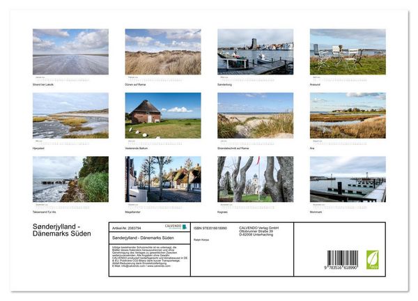 Produktbild: S&oslash;nderjylland - D&auml;nemarks S&uuml;den (hochwertiger Premium Wandkalender 2026 DIN A2 quer), Kunstdruck in Hochglanz