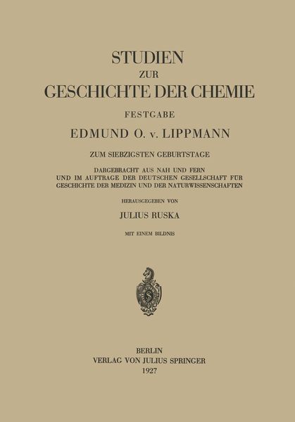 Produktbild: Studien zur Geschichte der Chemie Festgabe