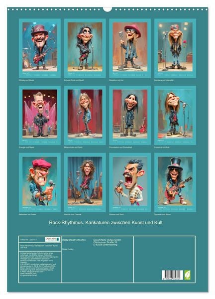Produktbild: Rock-Rhythmus. Karikaturen zwischen Kunst und Kult (Wandkalender 2027 DIN A2 hoch), CALVENDO Monatskalender