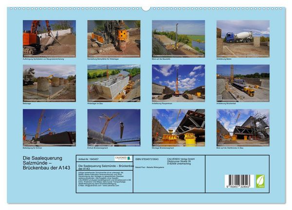 Produktbild: Die Saalequerung Salzm&uuml;nde &ndash; Br&uuml;ckenbau der A143 (hochwertiger Premium Wandkalender 2026 DIN A2 quer), Kunstdruck in Hochglanz