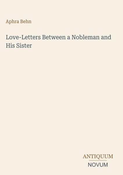 Produktbild: Love-Letters Between a Nobleman and His Sister