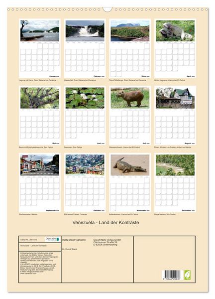 Produktbild: Venezuela - Land der Kontraste (Wandkalender 2026 DIN A2 hoch), CALVENDO Monatskalender
