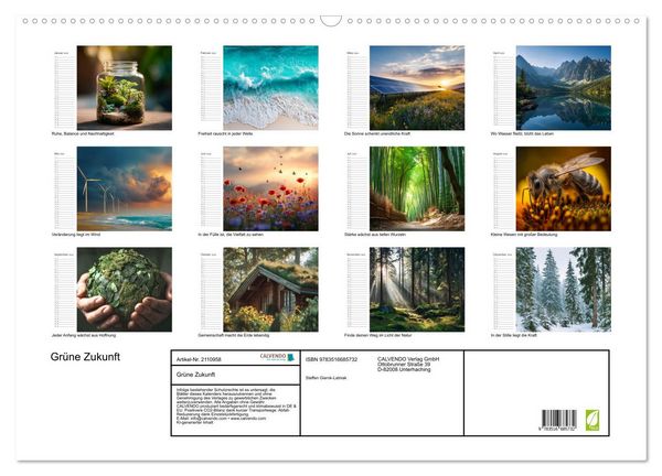 Produktbild: Gr&uuml;ne Zukunft (Wandkalender 2026 DIN A2 quer), CALVENDO Monatskalender