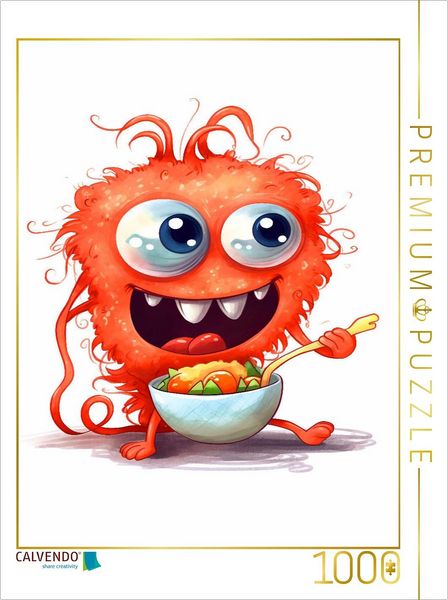 CALVENDO Puzzle Spagettimonster bittet zu Tisch | 1000 Teile Lege-Größe 64x48cm Foto-Puzzle für glückliche Stunden