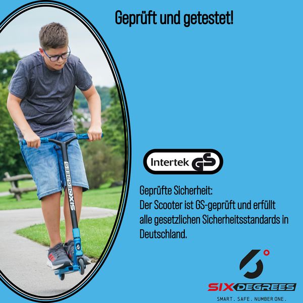 Produktbild: SIX DEGREES Stuntscooter 100 mm blau