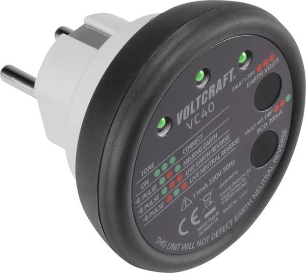 Produktbild: VOLTCRAFT VC40 Steckdosentester CAT II 300V