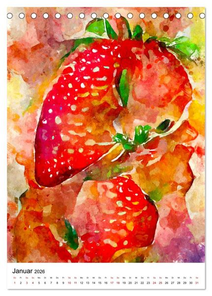 Produktbild: Bitte Vegetarisch! - Beliebtes Obst und Gem&uuml;se in Aquarell (Tischkalender 2026 DIN A5 hoch), CALVENDO Monatskalender