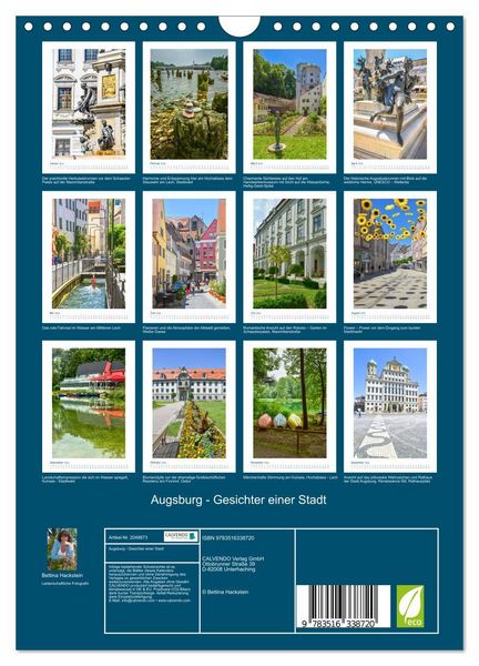 Produktbild: Augsburg - Gesichter einer Stadt (Wandkalender 2026 DIN A4 hoch), CALVENDO Monatskalender