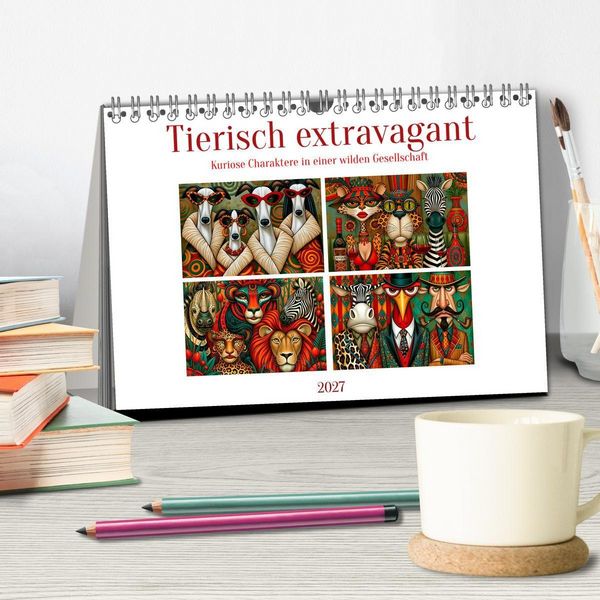 Produktbild: Tierisch extravagant (Tischkalender 2027 DIN A5 quer), CALVENDO Monatskalender