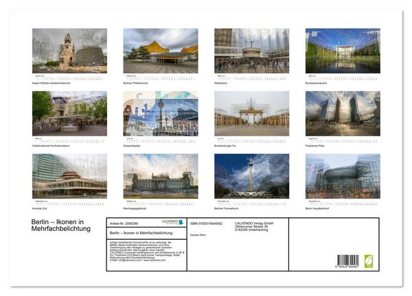 Produktbild: Berlin &ndash; Ikonen in Mehrfachbelichtung (Wandkalender 2026 DIN A2 quer), CALVENDO Monatskalender