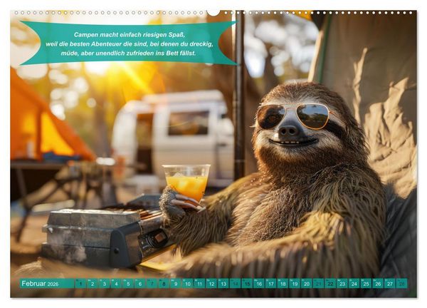 Produktbild: Der tierisch lustige Camping-Kalender (Wandkalender 2026 DIN A2 quer), CALVENDO Monatskalender