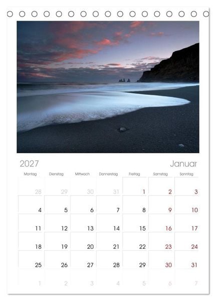 Produktbild: Tischplaner 2027 - Island - Iceland (A5 Tischkalender zum Aufstellen) CALVENDO