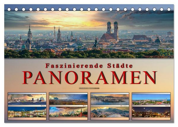 Produktbild: Faszinierende St&auml;dte, Panoramen (Tischkalender 2026 DIN A5 quer), CALVENDO Monatskalender