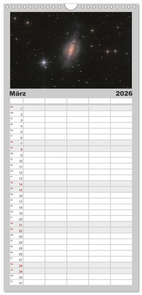 Produktbild: Familienplaner 2026 - Deep-Sky Fotografie mit 5 Spalten (Wandkalender, 21 x 45 cm) CALVENDO