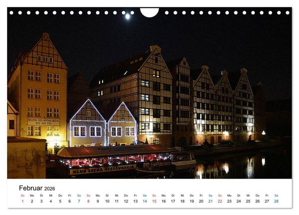 Produktbild: Das alte Danzig - Ein Stadtbummel am Abend (Wandkalender 2026 DIN A4 quer), CALVENDO Monatskalender