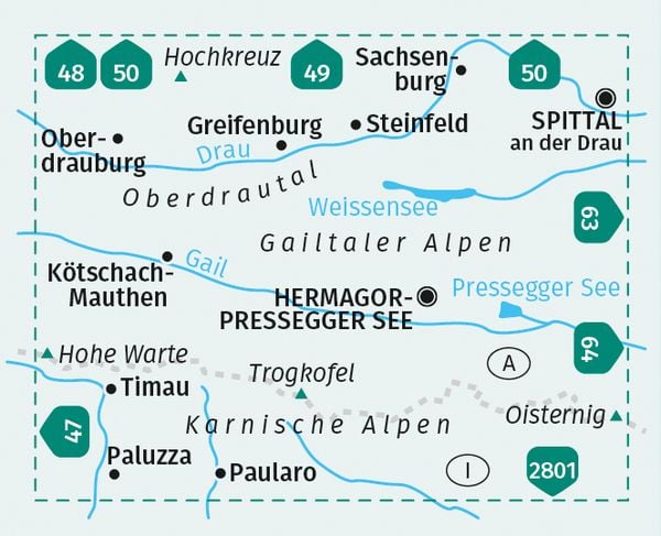 'KOMPASS Wanderkarte 60 Gailtaler Alpen, Karnische Alpen, Oberdrautal 1 ...