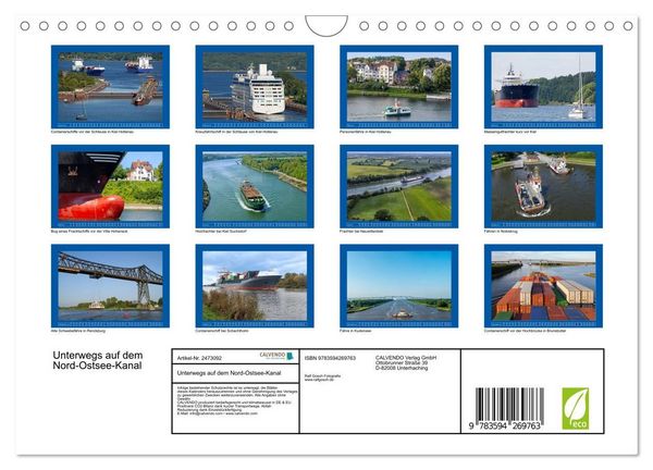 Produktbild: Unterwegs auf dem Nord-Ostsee-Kanal (Wandkalender 2027 DIN A4 quer), CALVENDO Monatskalender