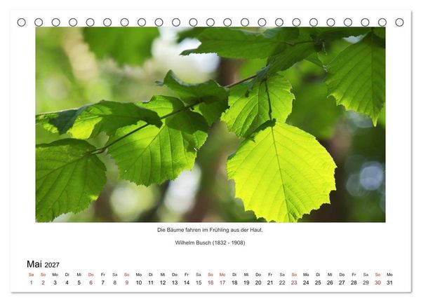 Produktbild: Der Naturkalender mit Zitaten und Spr&uuml;chen (Tischkalender 2027 DIN A5 quer), CALVENDO Monatskalender