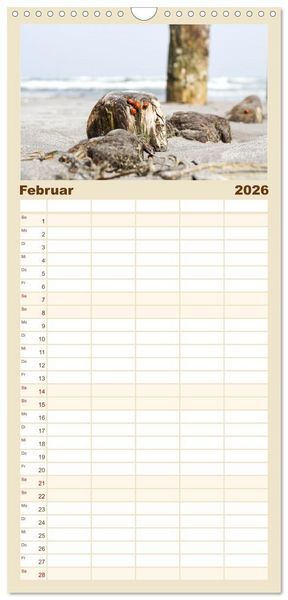 Produktbild: Familienplaner 2026 - Urlaubsparadies Insel R&uuml;gen mit 5 Spalten (Wandkalender, 21 x 45 cm) CALVENDO