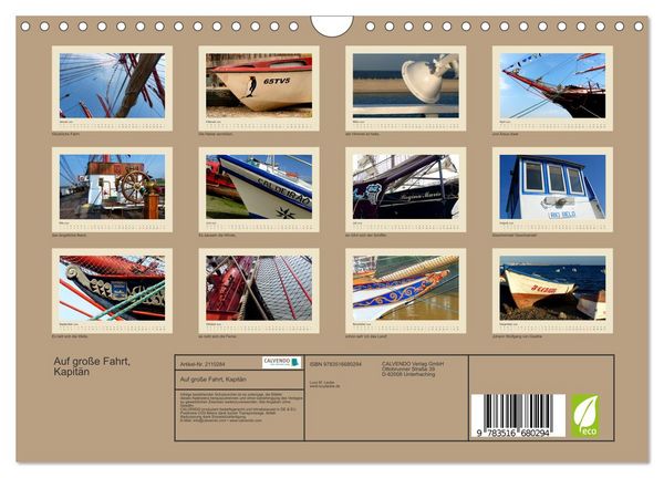 Produktbild: Auf gro&szlig;e Fahrt, Kapit&auml;n (Wandkalender 2026 DIN A4 quer), CALVENDO Monatskalender