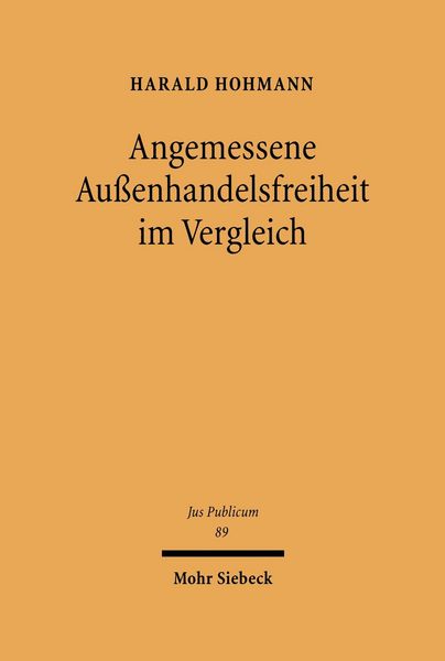 Produktbild: Angemessene Au&szlig;enhandelsfreiheit im Vergleich