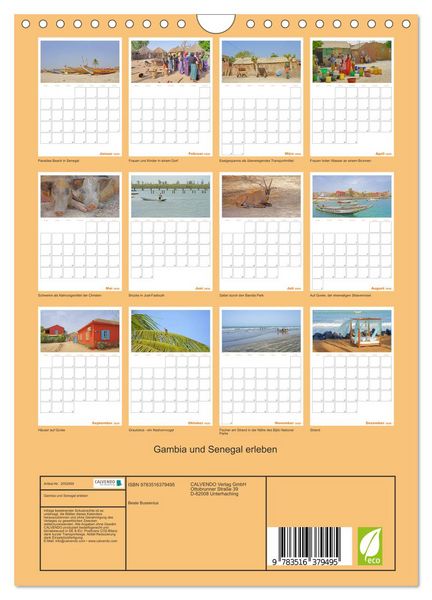 Produktbild: Gambia und Senegal erleben (Wandkalender 2026 DIN A4 hoch), CALVENDO Monatskalender