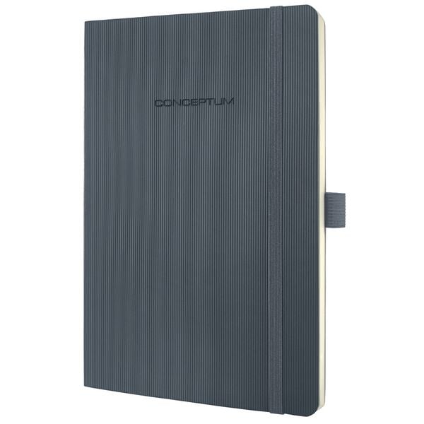 Produktbild: SIGEL Notizbuch Conceptum Softcover Softwave, liniert dunkelgrau
