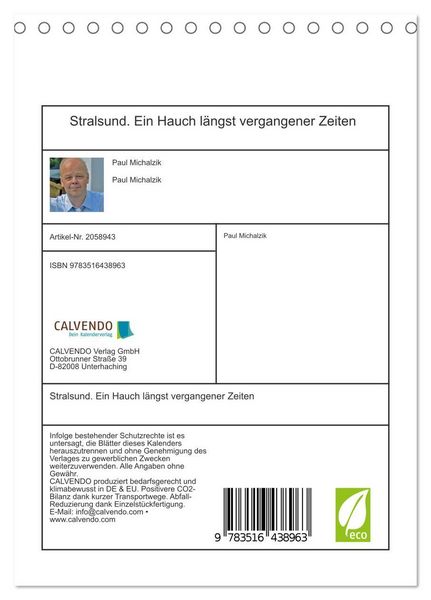 Produktbild: Stralsund. Ein Hauch l&auml;ngst vergangener Zeiten (Tischkalender 2026 DIN A5 hoch), CALVENDO Monatskalender