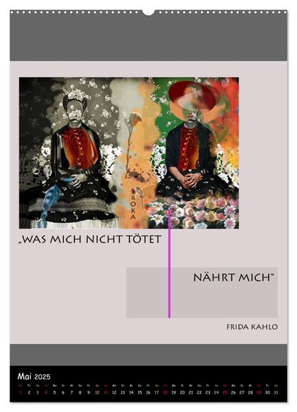 Produktbild: Frida Kahlo - Zitate im Dialog (Wandkalender 2025 DIN A2 hoch), CALVENDO Monatskalender