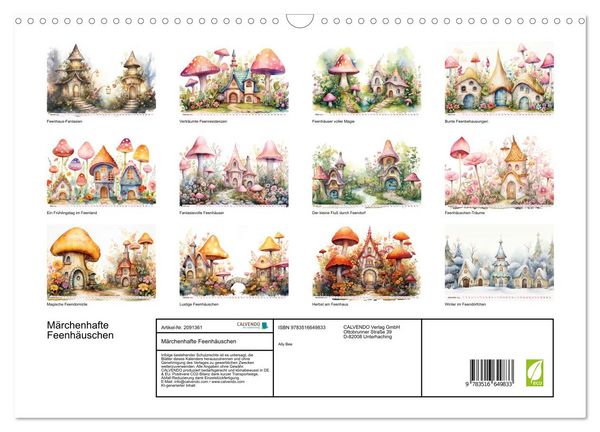 Produktbild: M&auml;rchenhafte Feenh&auml;uschen (Wandkalender 2026 DIN A3 quer), CALVENDO Monatskalender