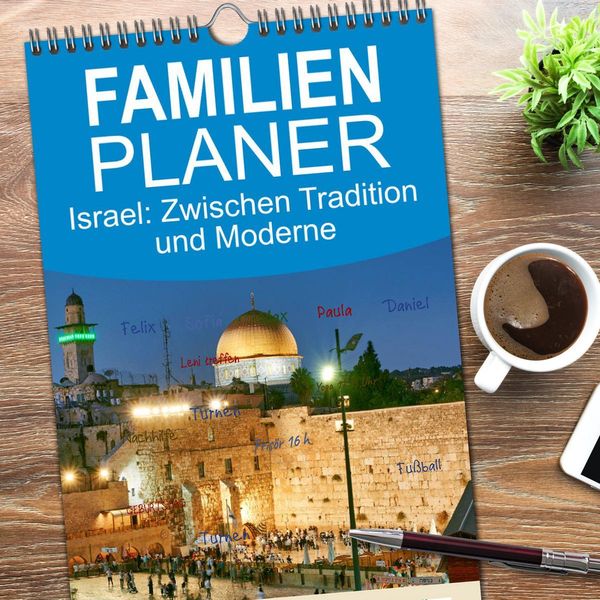 Produktbild: Familienplaner 2026 - Zwischen Tradition und Moderne: Israel mit 5 Spalten (Wandkalender, 21 x 45 cm) CALVENDO