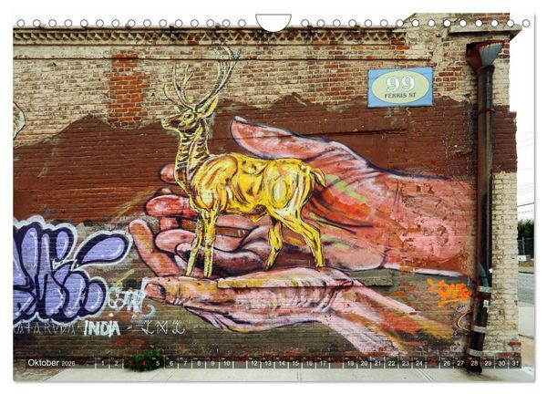Produktbild: Stra&szlig;enkunst in New York - Graffiti und Murals (Wandkalender 2026 DIN A4 quer), CALVENDO Monatskalender