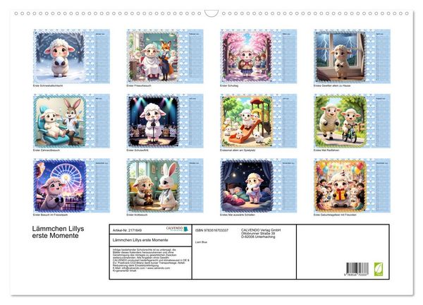 Produktbild: L&auml;mmchen Lillys erste Momente (Wandkalender 2026 DIN A2 quer), CALVENDO Monatskalender