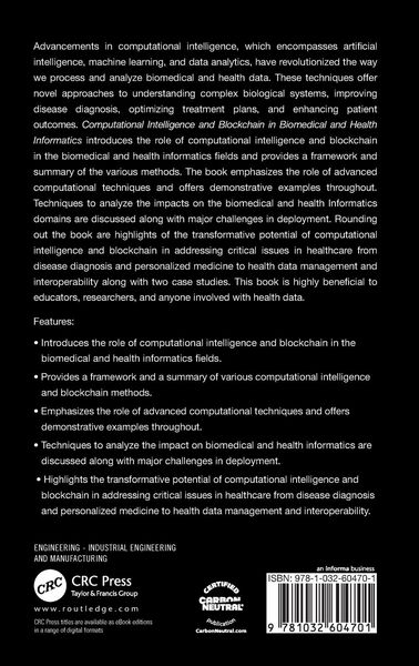 Produktbild: Computational Intelligence and Blockchain in Biomedical and Health Informatics