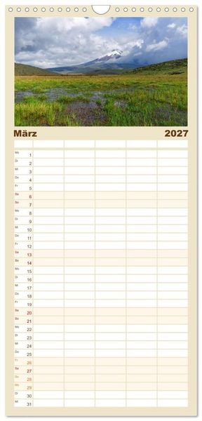 Produktbild: Familienplaner 2027 - Entdecke Ecuador mit 5 Spalten (Wandkalender, 21 x 45 cm) CALVENDO