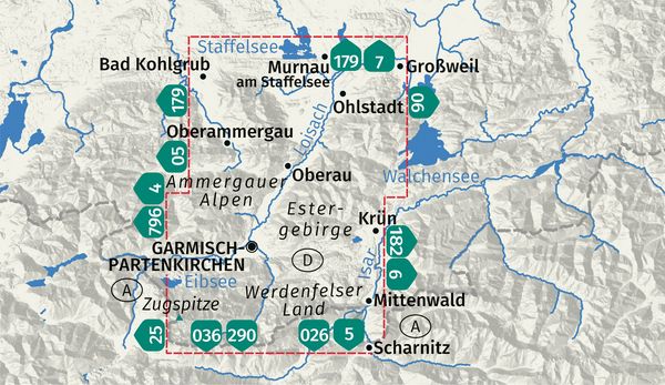 Produktbild: KOMPASS Wanderkarte 07 Werdenfelser Land mit Zugspitze 1:25.000