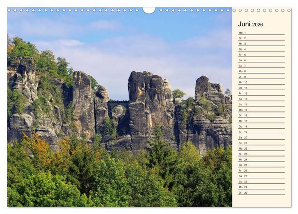 Produktbild: Elbsandsteingebirge (Wandkalender 2026 DIN A3 quer), CALVENDO Monatskalender