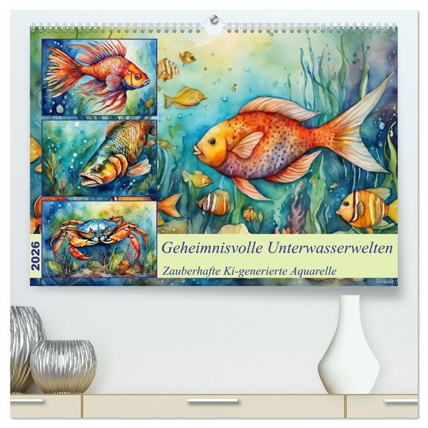 Geheimnisvolle Unterwasserwelten (hochwertiger Premium Wandkalender 2026 DIN A2 quer), Kunstdruck in Hochglanz